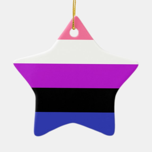 Ornement En Céramique Indicateur de la fierté du fluide genderfluide (Devant)