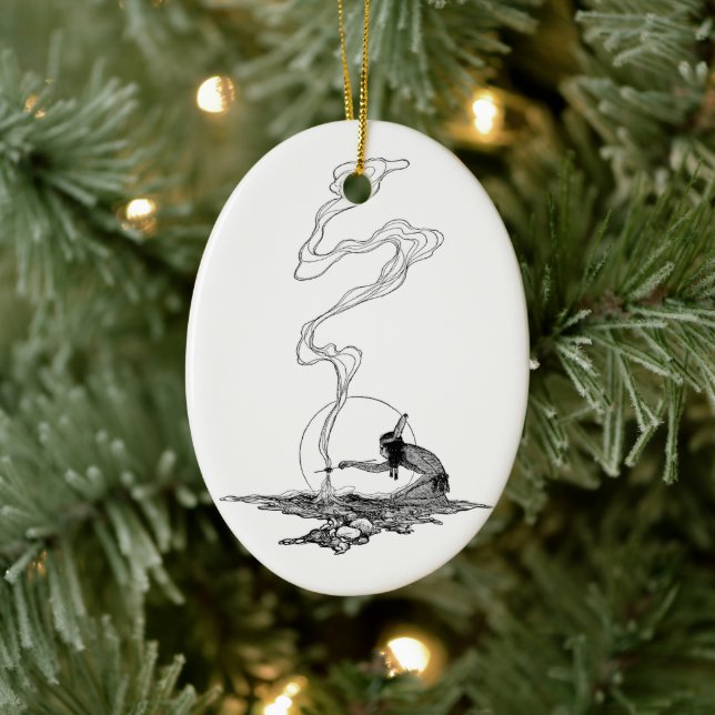 Ornement En Céramique Indien dans sa solitude par NC Wyeth Western Vinta (Arbre)