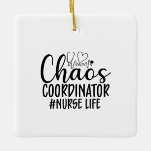 Ornement En Céramique Infirmière Cadeau Chaos Coordinateur Infirmière Vi