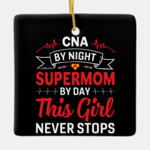 Ornement En Céramique Infirmière Cadeau CNA Par Supermom De Nuit