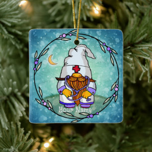 Ornement En Céramique Infirmière masculine Gnome