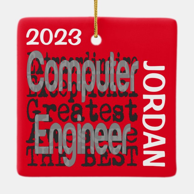 Ornement En Céramique Informaticien Extraordinaire CUSTOM (Dos)