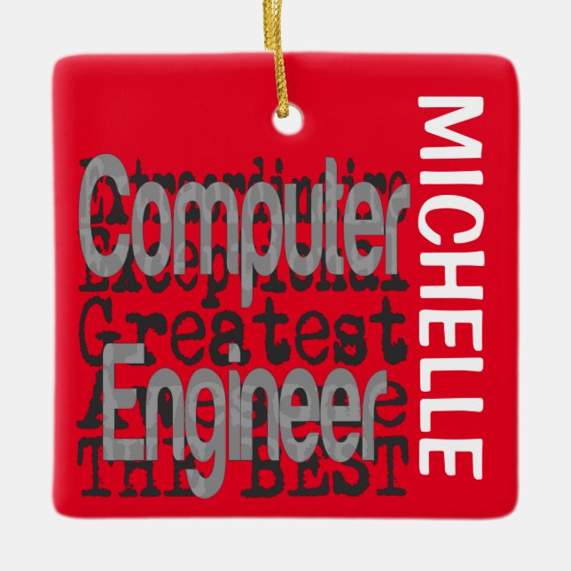 Ornement En Céramique Informaticien Extraordinaire CUSTOM (Devant)