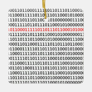Ornement En Céramique Informatique Code Binary Noir Rouge Noël