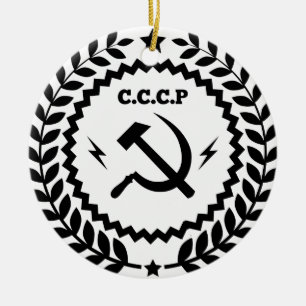 Ornement En Céramique Insigne communiste de faucille de marteau de CCCP