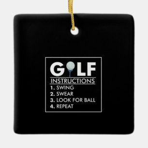 Ornement En Céramique Instructions de golf Swing Sweet Look Ball Reprise