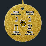 Ornement En Céramique Instructions Hanoukka heureux - parties<br><div class="desc">La manière décorative et commode de maintenir des instructions pour jouer le jeu des enfants juifs du dreidel actuelles… vos enfants peut jeter un coup d'oeil quand elles ont besoin d'un rappel de la façon jouer et ce que les lettres hébreues s'appellent. Grand cadeau de Hanoukka ! SOYEZ SÛR DE...</div>