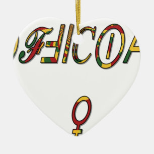 Ornement En Céramique Inverti "OFFICIAL Female Symbole Art Imprimer