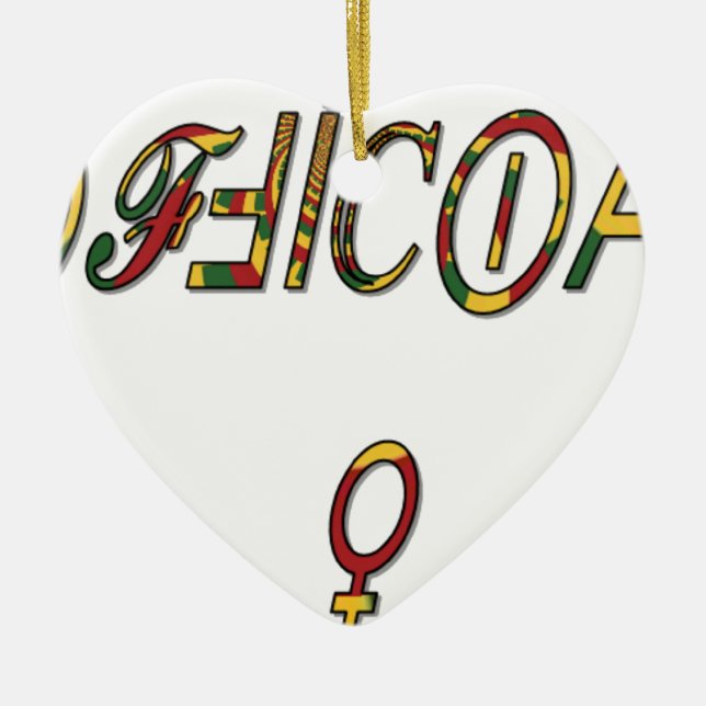 Ornement En Céramique Inverti "OFFICIAL Female Symbole Art Imprimer (Devant)