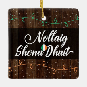 Ornement En Céramique Irish Gaelic Joyeux Noël Nollaig Shona Dhuit
