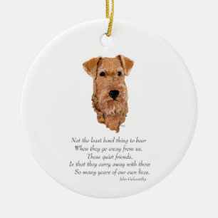 Ornement en céramique Irish Terrier Rainbow Bridge
