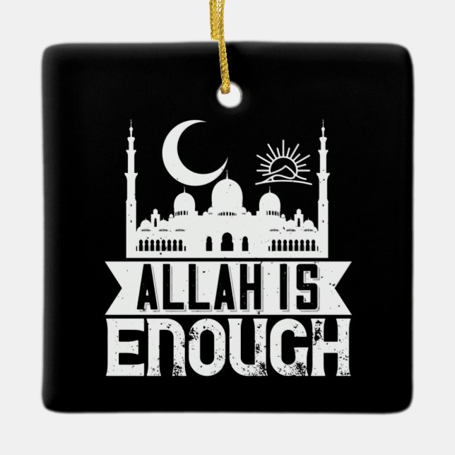 Ornement En Céramique Islam - Allah suffit (Devant)