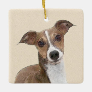 Ornement En Céramique Italian Greyhound Painting - Cute Original Dog Art