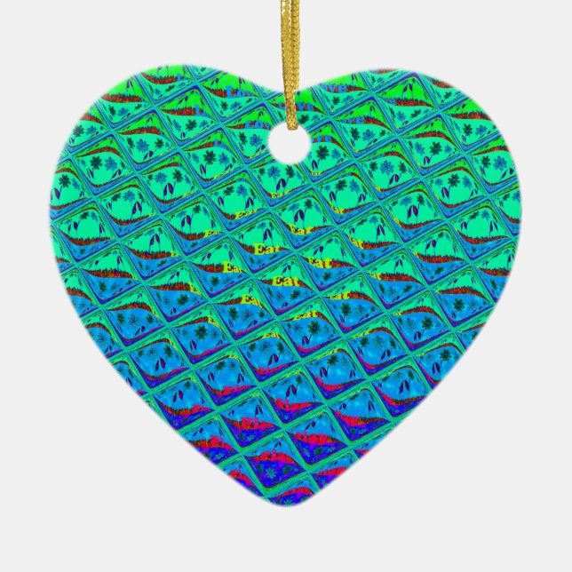 Ornement En Céramique Italien bleu sirène Motif Art Imprimer (Devant)