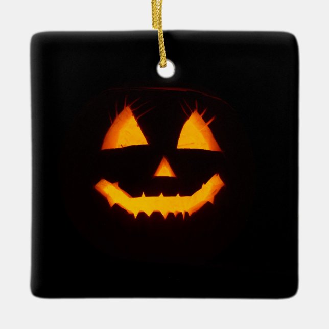 Ornement En Céramique Jack-o'-lantern éclairé (Devant)