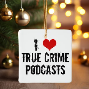 Ornement En Céramique J'adore les baladodiffusions de crimes réels