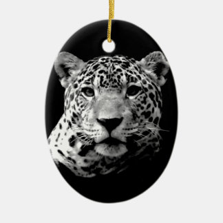 Ornement En Céramique Jaguar noir et blanc