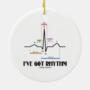 Ornement En Céramique J'ai le rythme (le battement de coeur d'EKG/ECG)