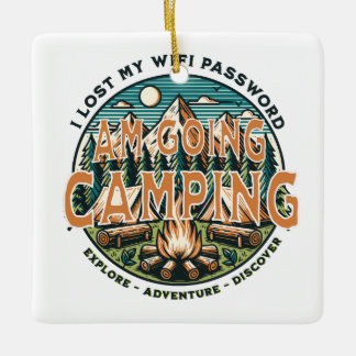 Ornement En Céramique J'Ai Perdu Mon Mot De Passe WIFI. Je Vais En Campi