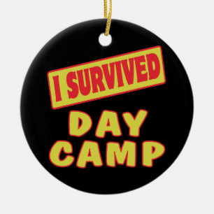 ORNEMENT EN CÉRAMIQUE J'AI SURVÉCU AU CAMP DU JOUR