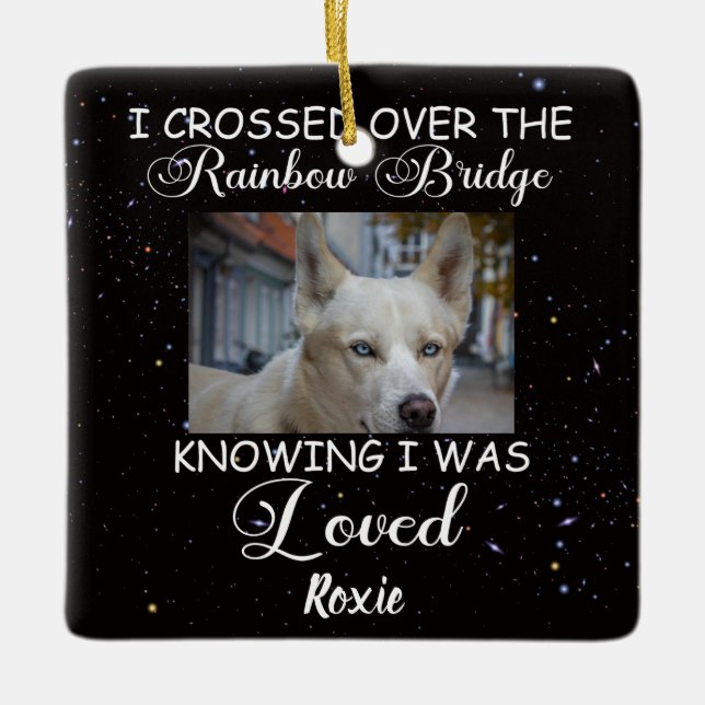 Ornement En Céramique J'ai traversé le Rainbow Bridge, chien commémorati (Devant)