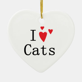 Ornement En Céramique J'aime des chats
