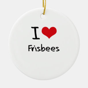 Ornement En Céramique J'aime des frisbees
