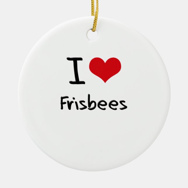 Ornement En Céramique J'aime des frisbees (Devant)