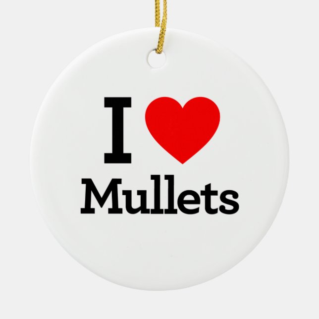 Ornement En Céramique J'aime des mulets (Devant)