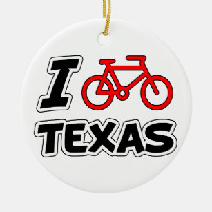 Ornement En Céramique J'aime faire un cycle le Texas