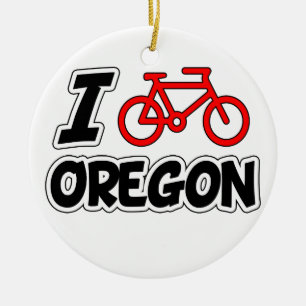 Ornement En Céramique J'aime faire un cycle l'Orégon