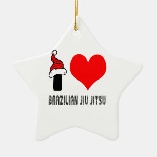 Ornement En Céramique J'aime la conception de Jiu-Jitsu de Brésilien
