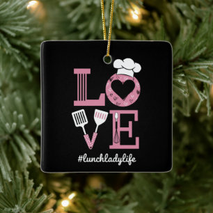 Ornement En Céramique J'aime la vie de dame de déjeuner Cadeaux amusants