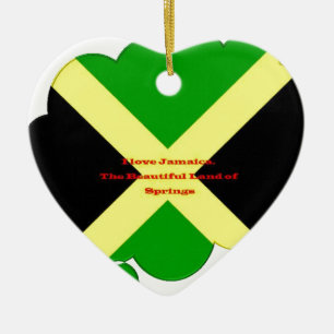 Ornement En Céramique J'aime le texte Jamaïque sur l'impression d'art de