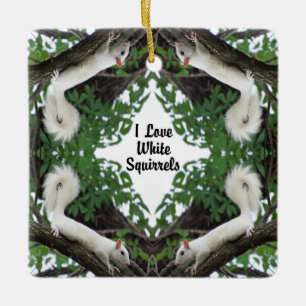 Ornement En Céramique J'aime les écureuils blancs