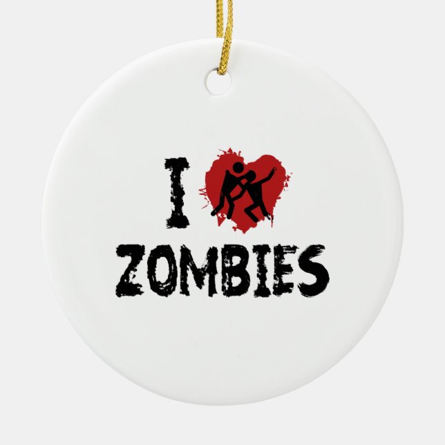 Ornement En Céramique J'aime les zombies (Devant)