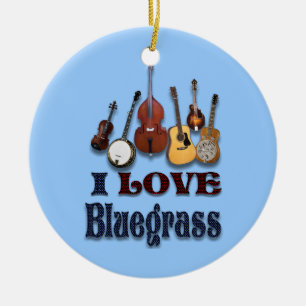 ORNEMENT EN CÉRAMIQUE J'AIME L'ORNEMENT DE BLUEGRASS