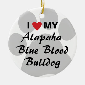 Ornement En Céramique J'aime mon bouledogue de sang bleu d'Alapaha