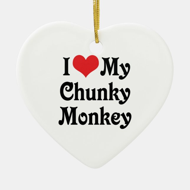 Ornement En Céramique J'aime mon Chunky Monkey (Devant)