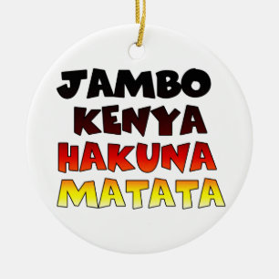 Ornement En Céramique Jambo Kenya Hakuna Matata