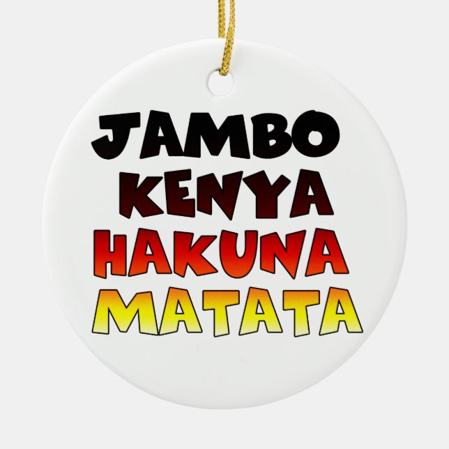 Ornement En Céramique Jambo Kenya Hakuna Matata (Devant)