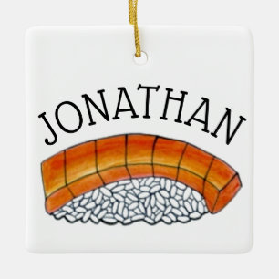 Ornement En Céramique Japonais Saumon Sushi de nourriture Nigiri Personn