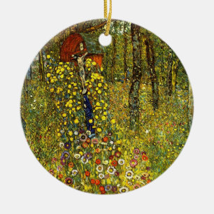 Ornement En Céramique Jardin agricole avec Crucifix par Gustav Klimt