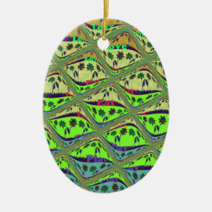 Ornement En Céramique Jardin Éclectique Enchantant À damiers Beauté Flor