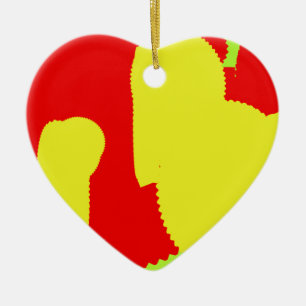 Ornement En Céramique jaune et rouge se mélangeant ensemble rassemblent