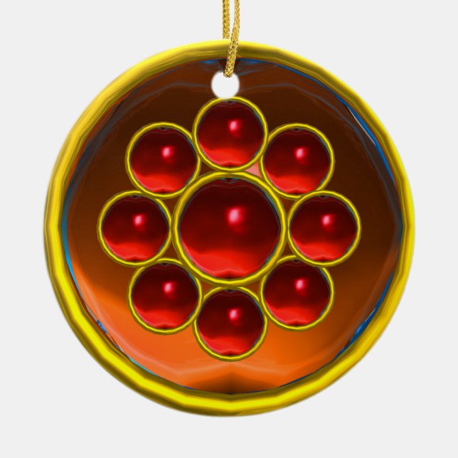 ORNEMENT EN CÉRAMIQUE JAUNE ORANGE AGATE GEMSTONE MON (Devant)