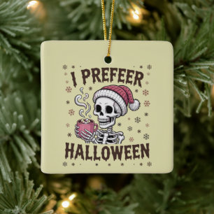 Ornement En Céramique Je préfère Halloween Épouvantail Xmas Squelette Go