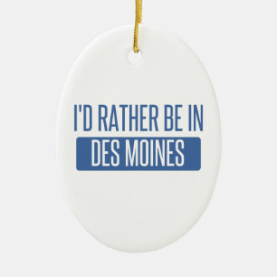 Ornement En Céramique Je préférerais être à Des Moines