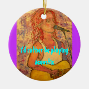 Ornement En Céramique je préférerais jouer la fille acoustique