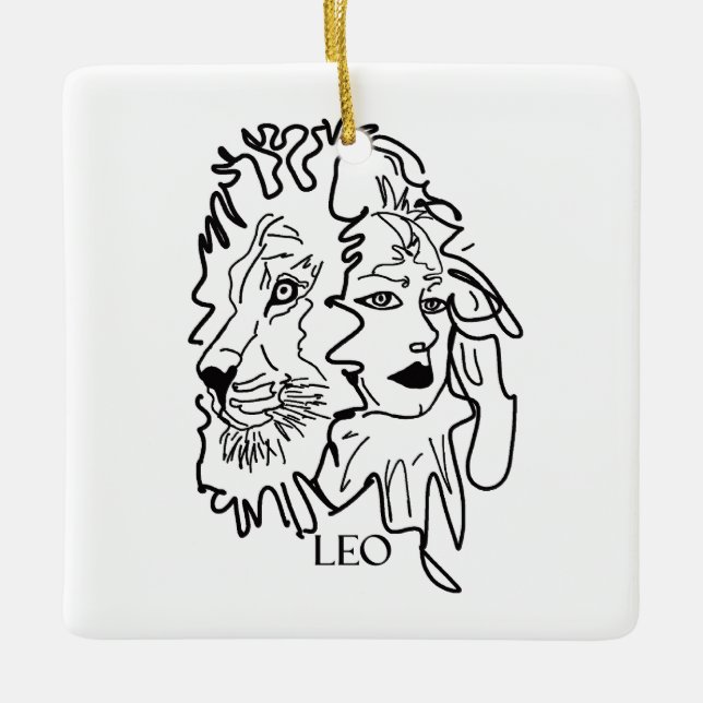 Ornement En Céramique Je suis LEO (Devant)